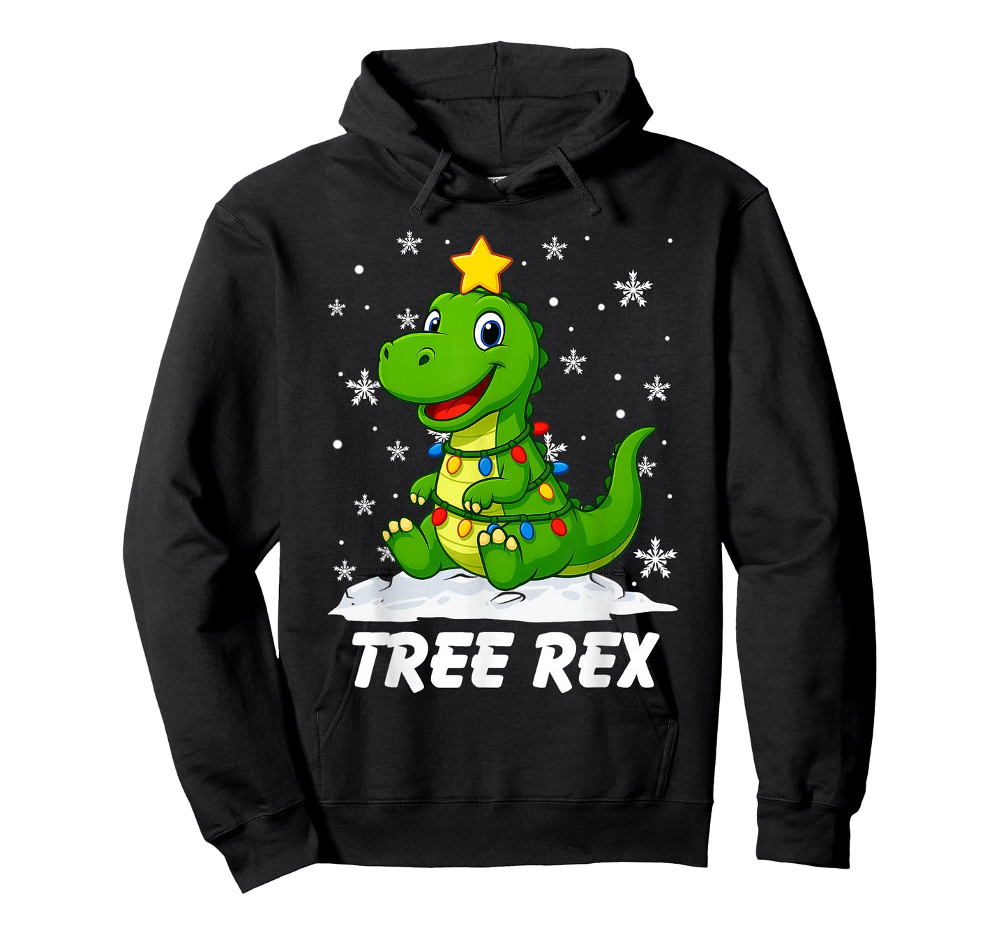 Tree Rex Dinosaur T Rex Christmas Tree Lights Xmas Boys Kids T-Shirt