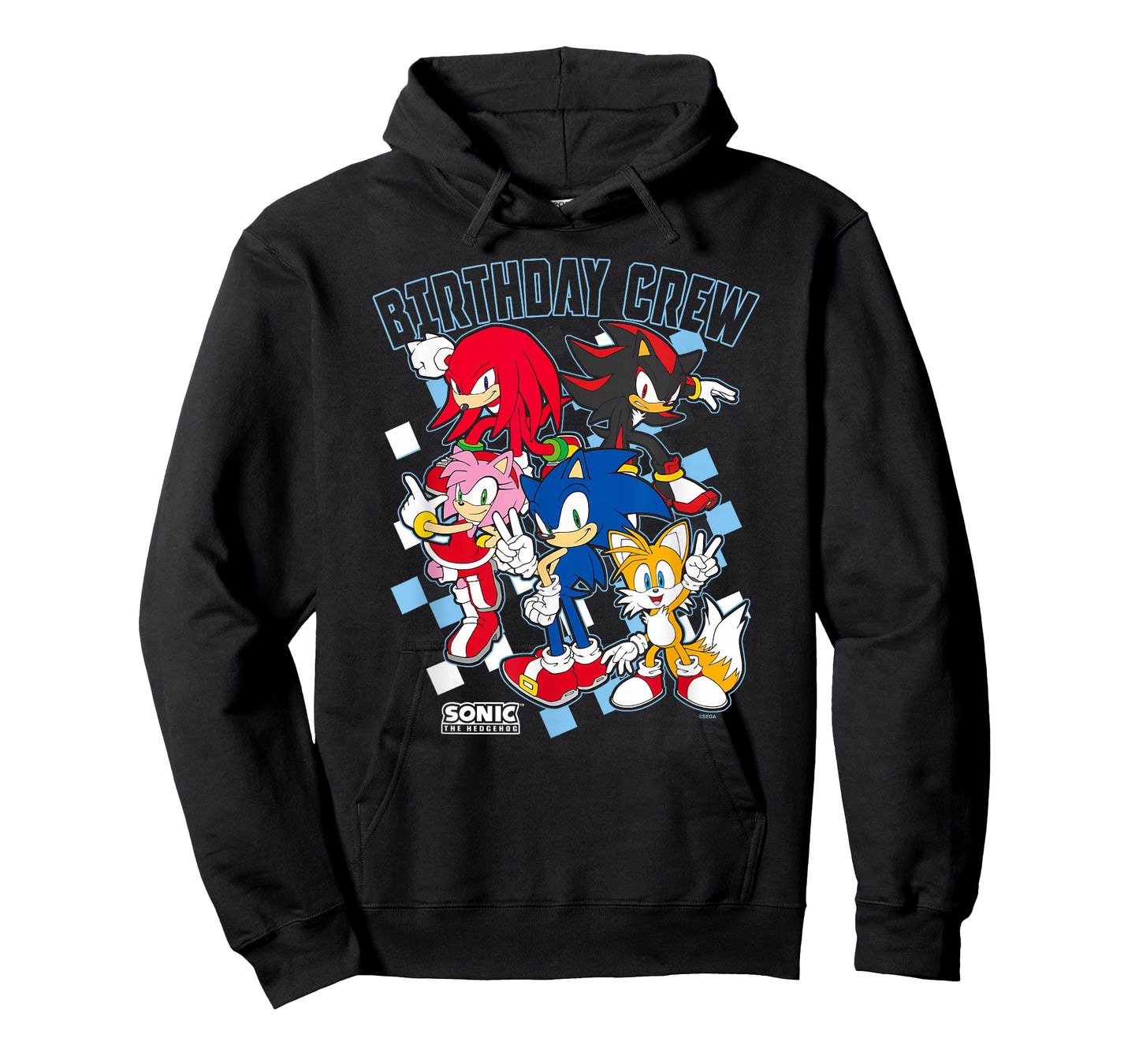 Sonic The Hedgehog Birthday Cre Group Shot Big Chest Logo T-Shirt