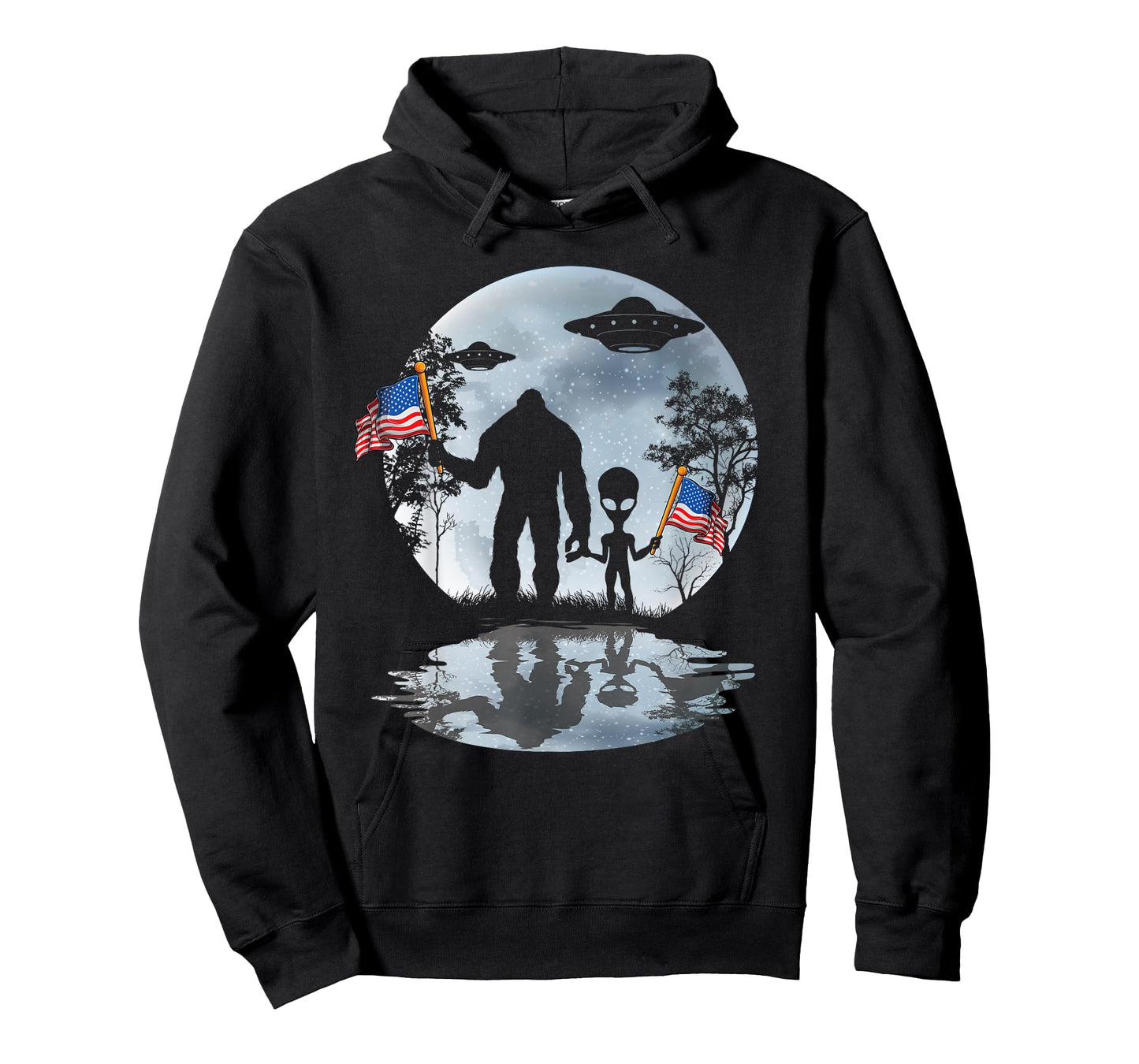 Alien Bigfoot Sasquatch UFO Extraterrestrial T-Shirt for Women Kids Men