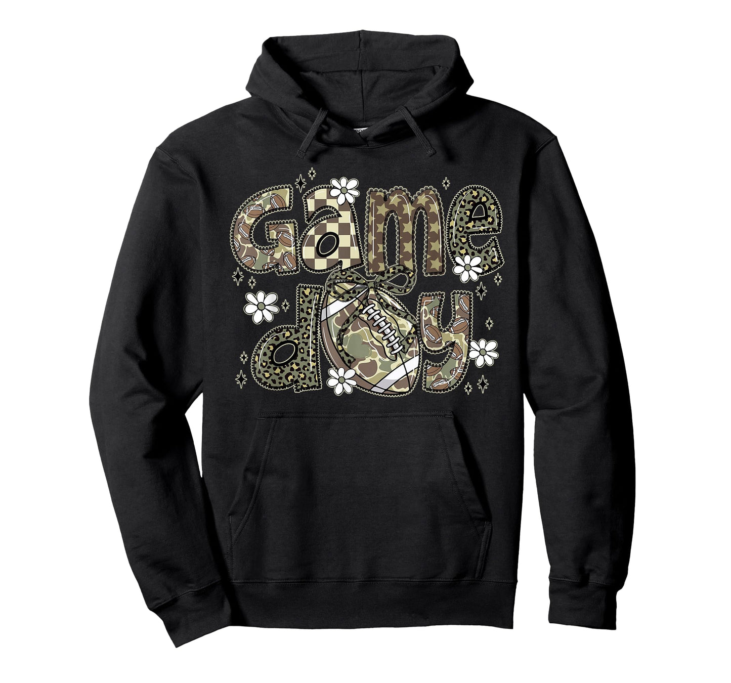 Camo Coquette Bow Football Season Camo Game Day Fall Autumn T-Shirt