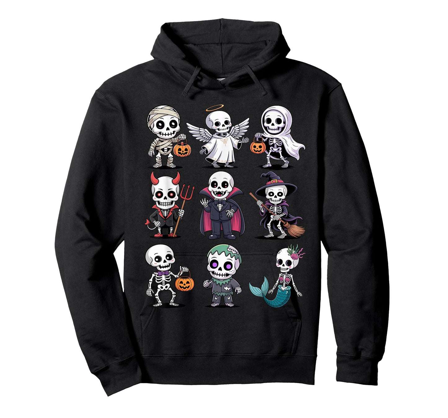 Halloween Skeleton T-Shirt - Cute Spooky Costume Group T-Shirt