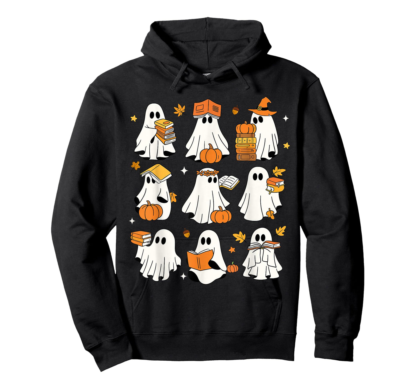 Funny Ghost Book Reading Halloween Books Lover Teacher Kids T-Shirt