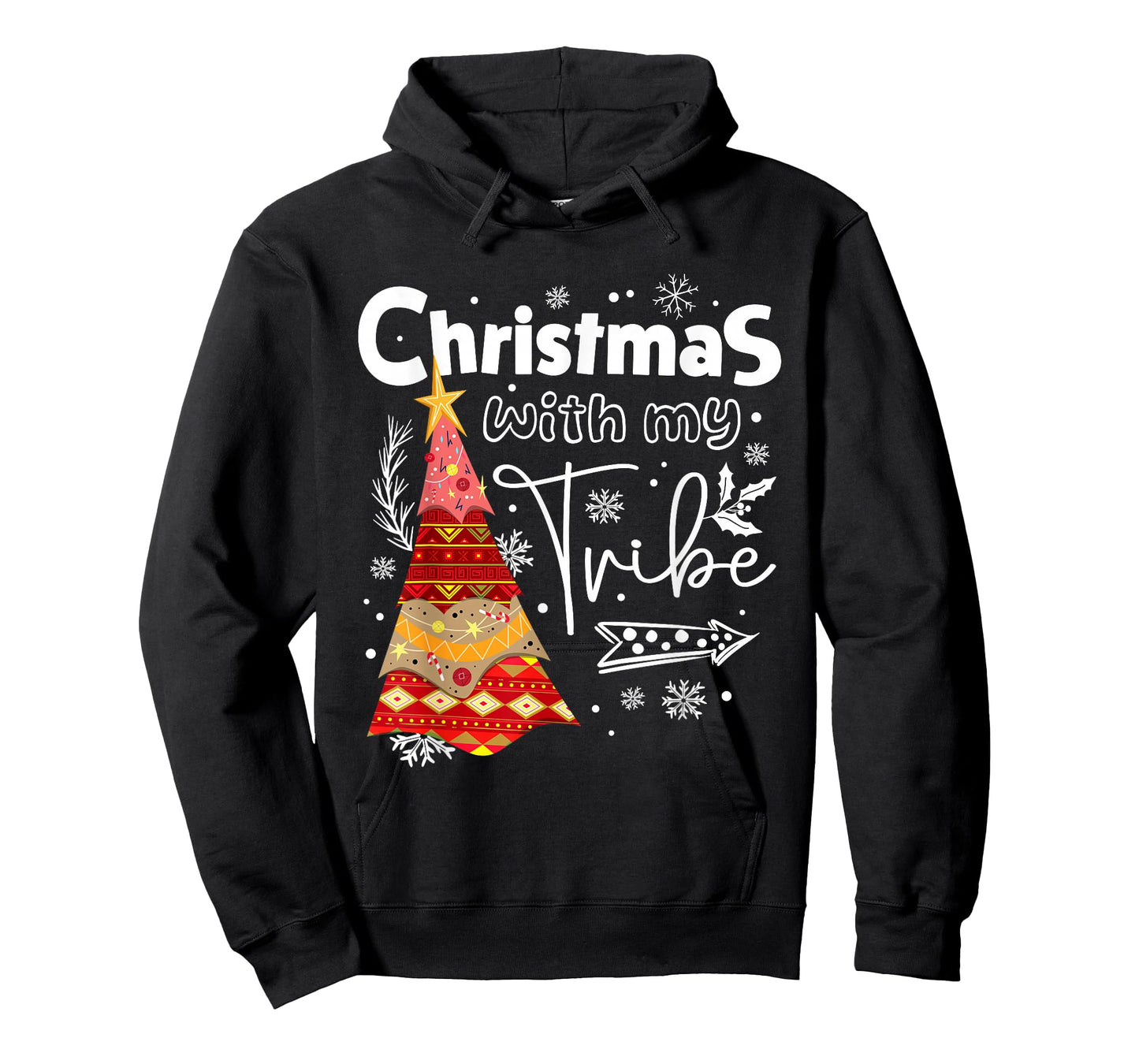 Mery Christmas with My Tribe Xmas Matching Family Men Women T-Shirt