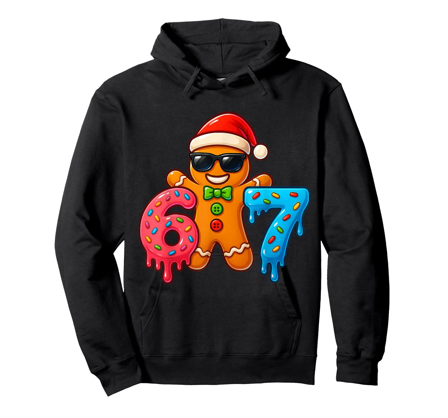 Gingerbread 67 Six Seven Ice Cream Drip Christmas Boys Kids T-Shirt