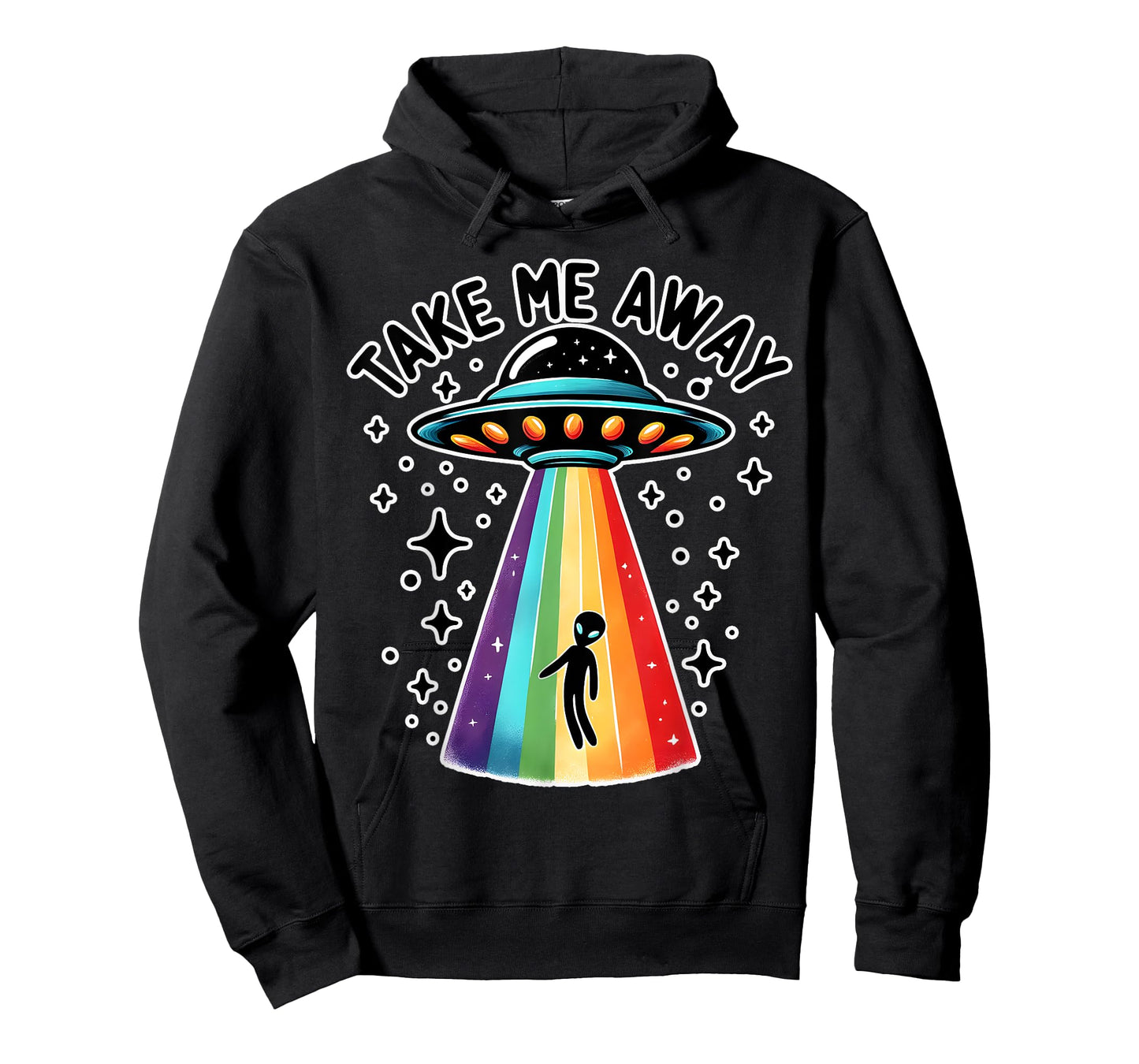 Take Me With UFO Alien Spaceship Rainbow Sci Fi T-Shirt