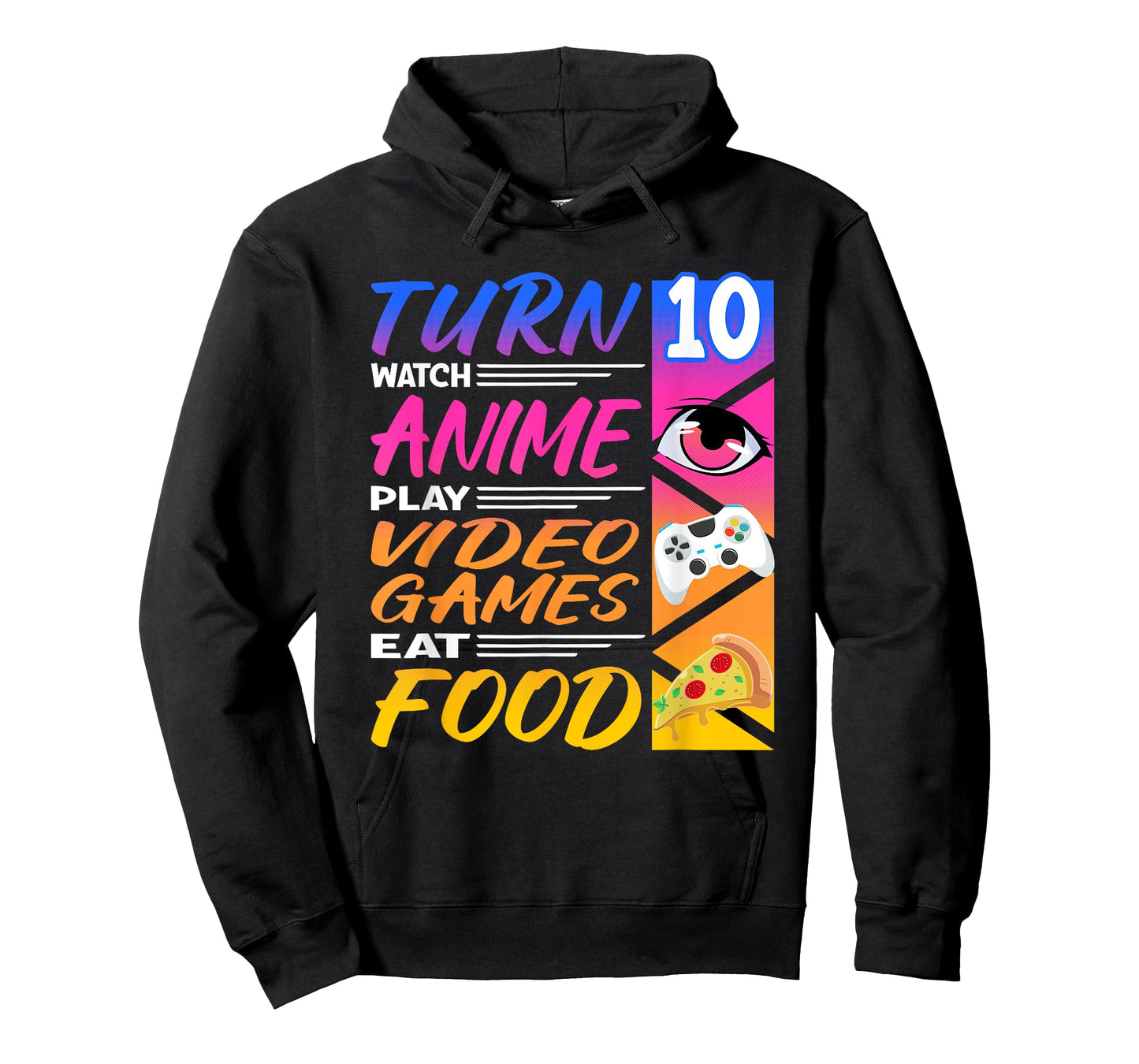 10th Birthday I Manga I Gamer I 90s Kawaii Pizza Anime T-Shirt