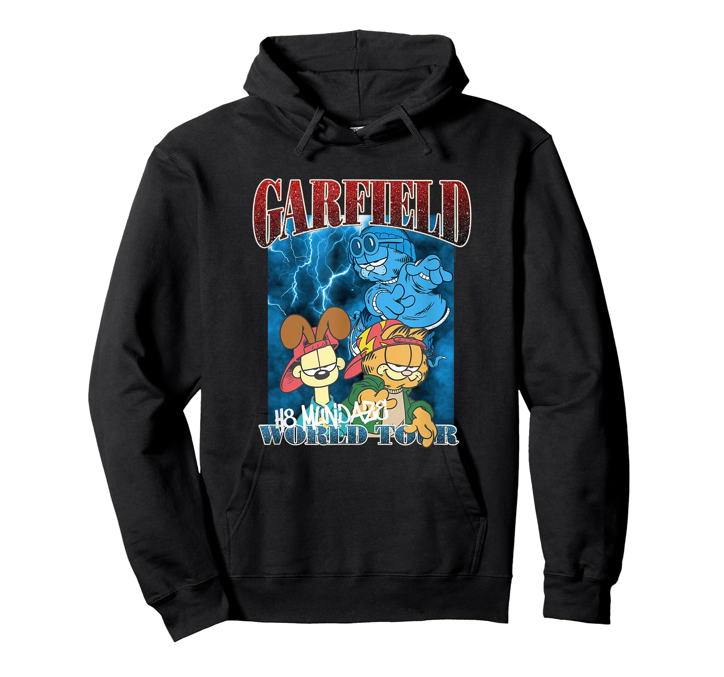 Garfield H8 Mundaze World Tour Front and Back Cartoon Cat T-Shirt