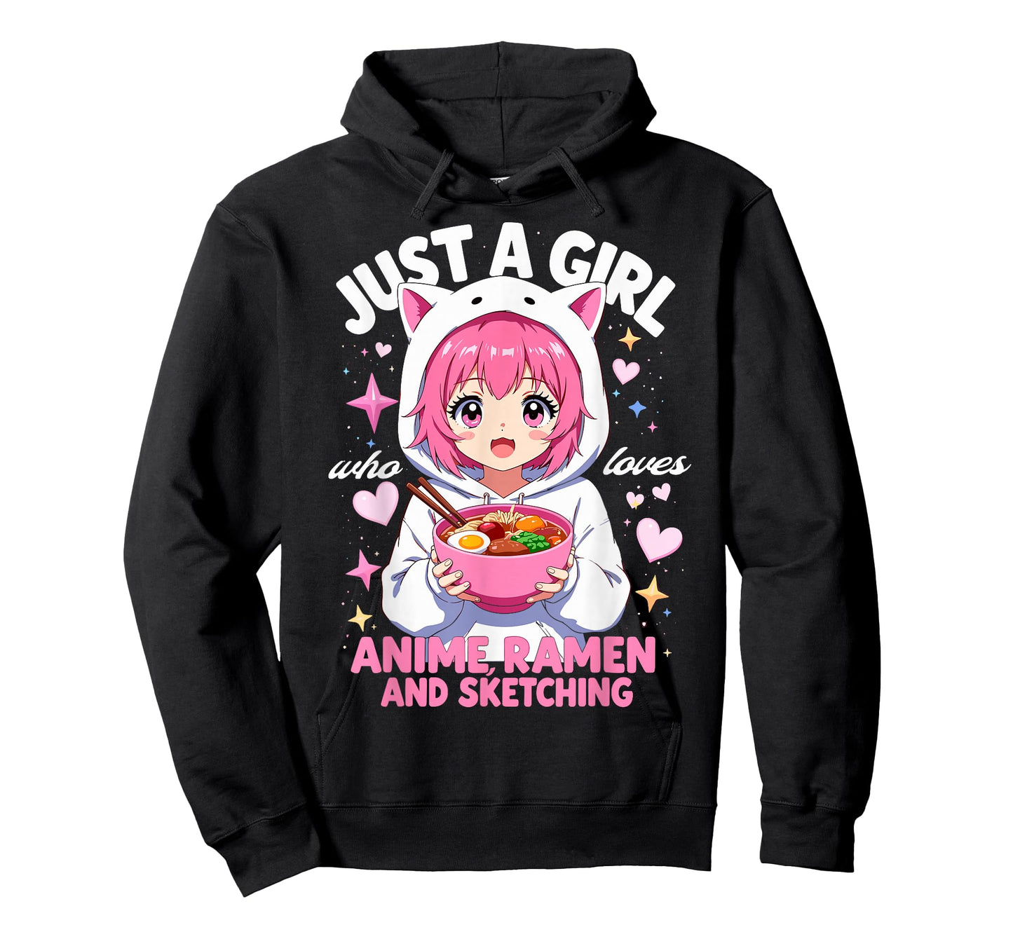 Just a Girl who Really Loves Anime Ramen & Sketching Kawaii T-Shirt