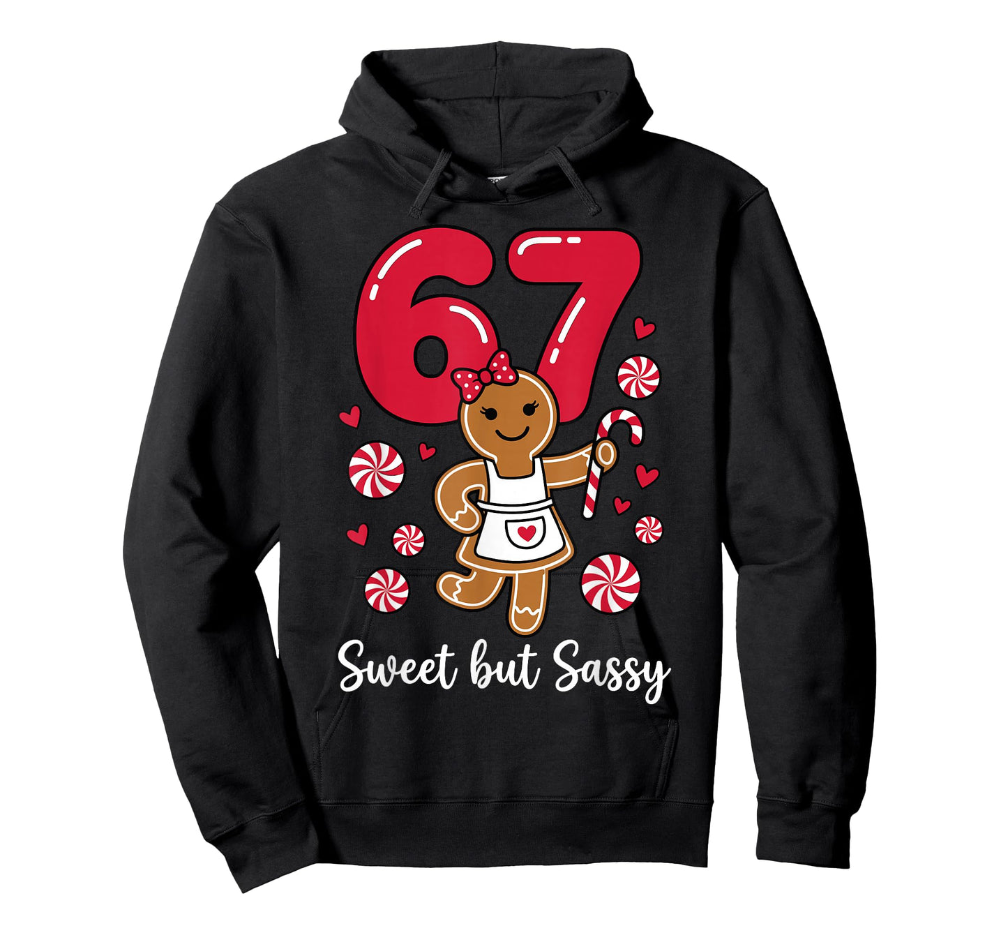 Cute Gingerbread Girl 67 Red Bubble Letters Peppermint T-Shirt
