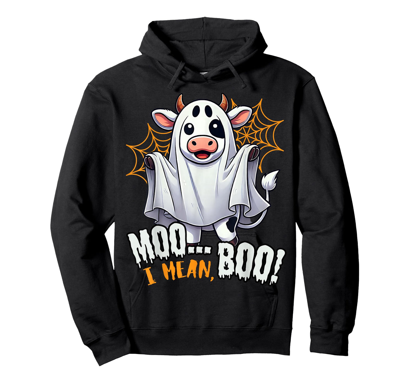 Moo I Mean Boo Funny Cow Ghost Halloween 2025 Costume T-Shirt