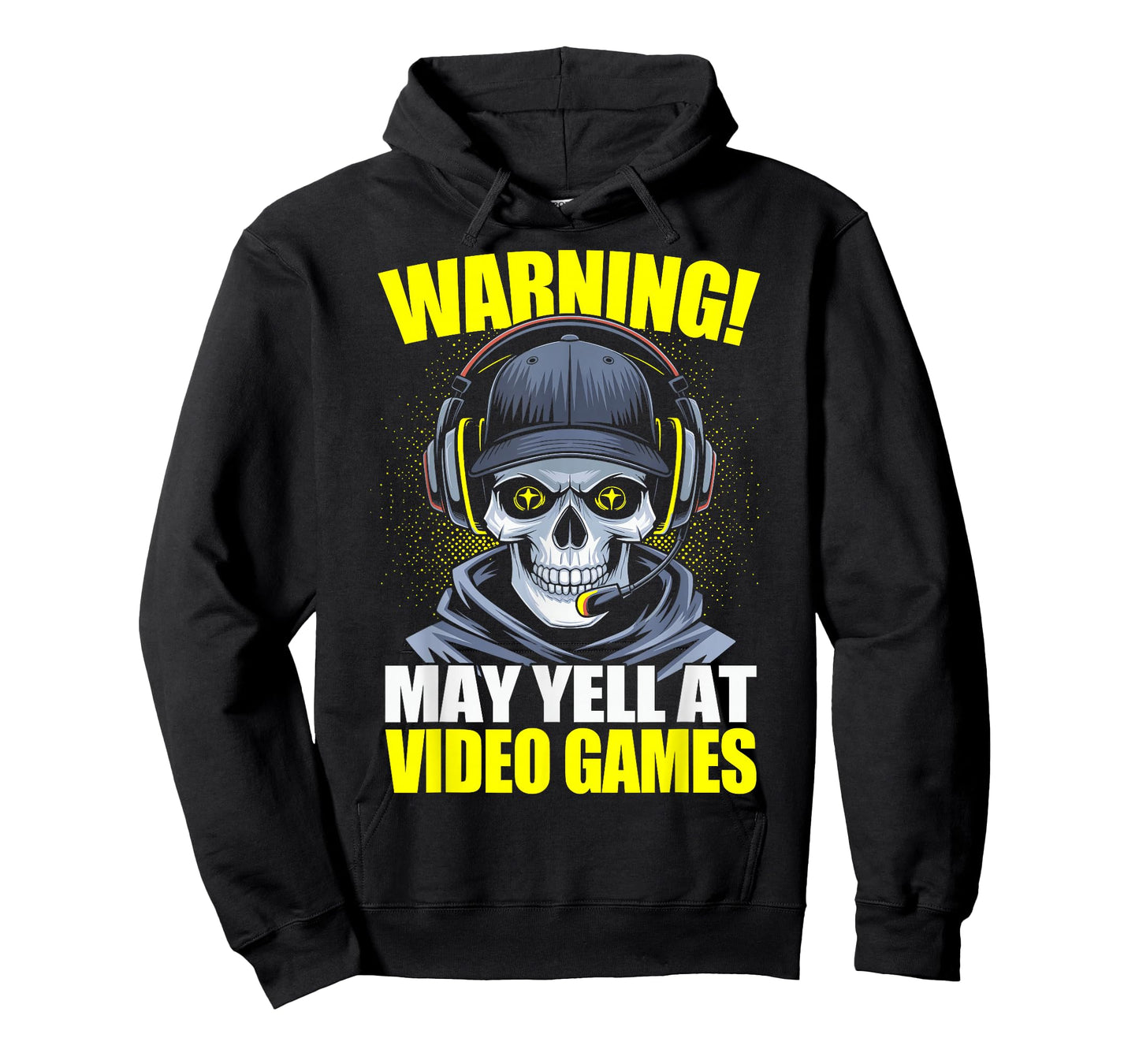 Funny Gaming Warning May Yell At Video Games Gamer Skeleton Gaming Video Games T-Shirt