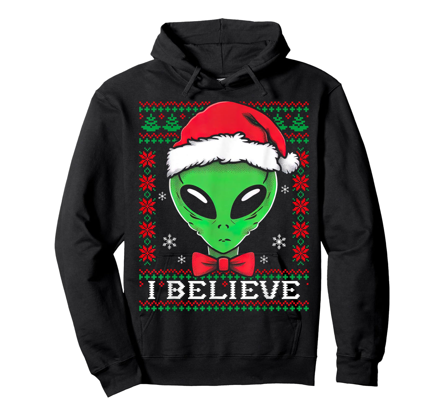 Festive UFO santa Alien Ugly Sweater Christmas Sci-Fi Lovers T-Shirt