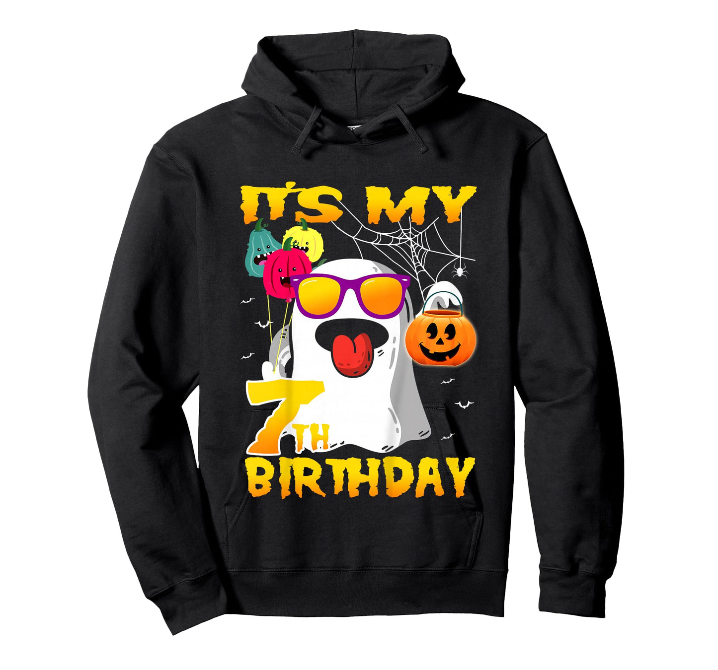 Kids It's My 7th Birthday Ghost Pumpkin Halloween Party 7 yrears T-Shirt