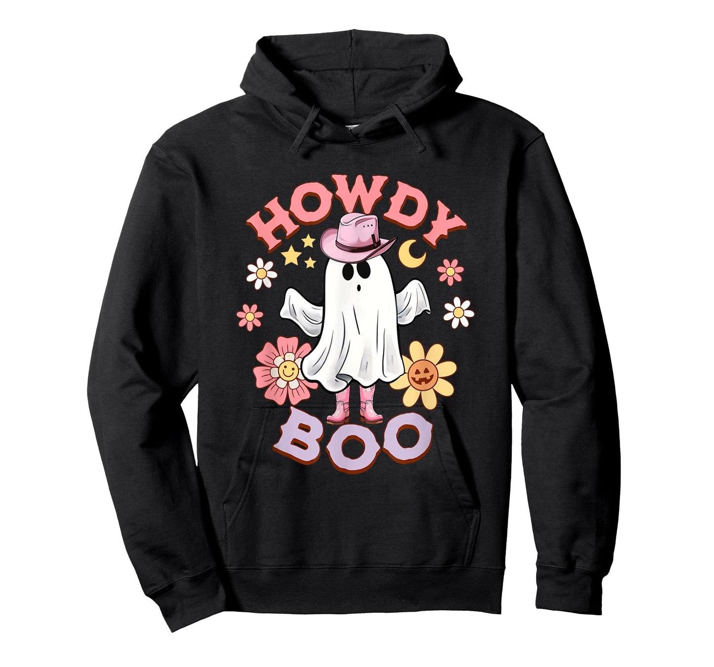 Howdy Boo funny ghost pink boots womens western halloween T-Shirt