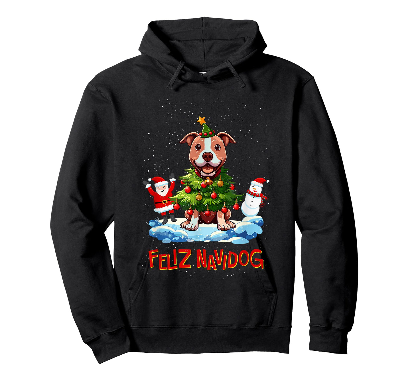 Pitbull Pittie Merry Christmas Tree Lights Dog X-Mas Dogs T-Shirt
