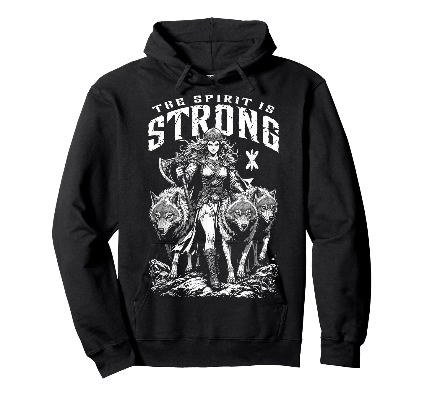 Viking Woman Shield Maiden Strong Norse Spirit Wolf Pack T-Shirt