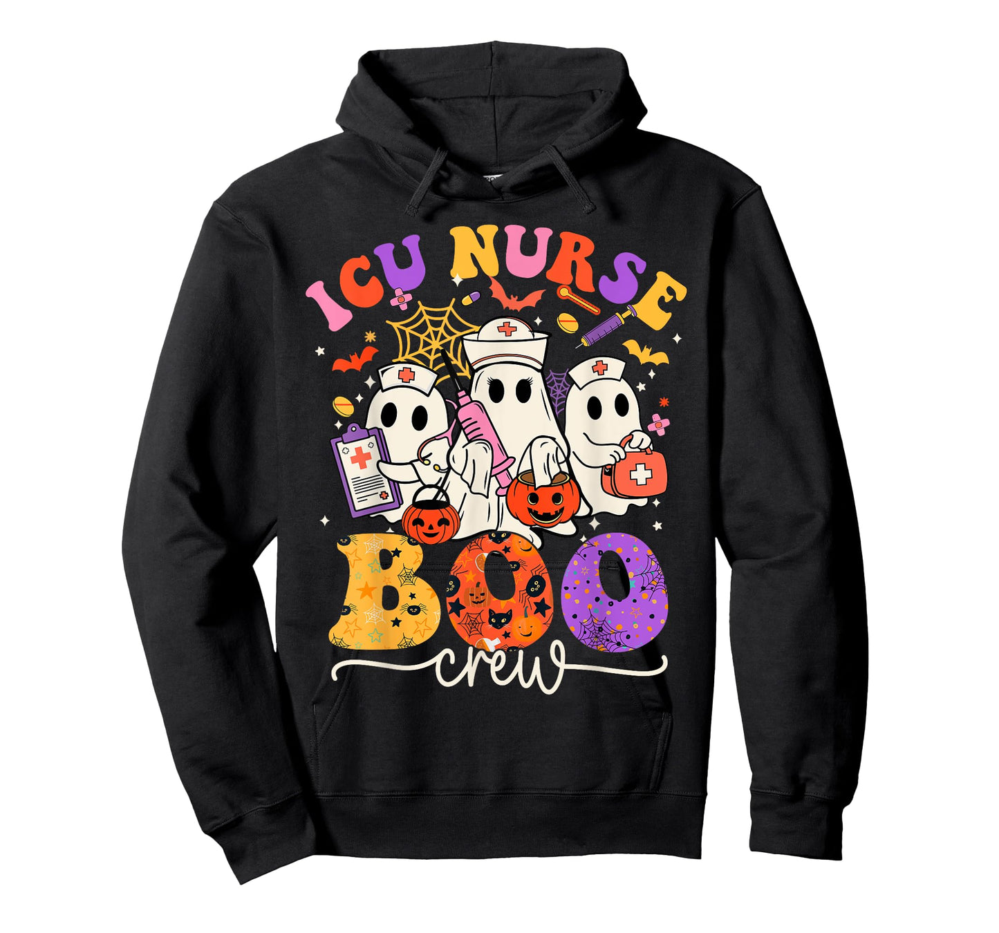 ICU Boo Crew Costume Funny Nurse Ghost Halloween T-Shirt
