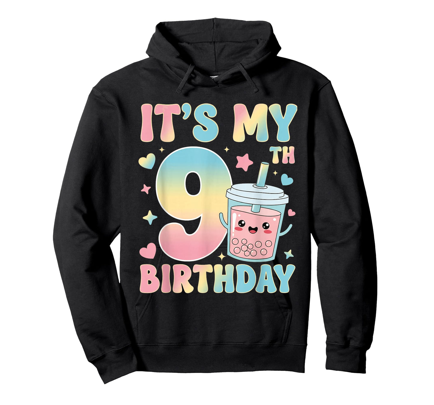 It's My 9th Birthday Bubble Boba Tea Party 9 Year Old Girl T-Shirt