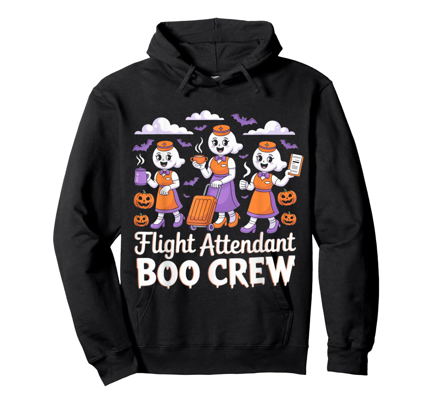 Flight Attendant Boo Crew Halloween Ghost Costume T-Shirt