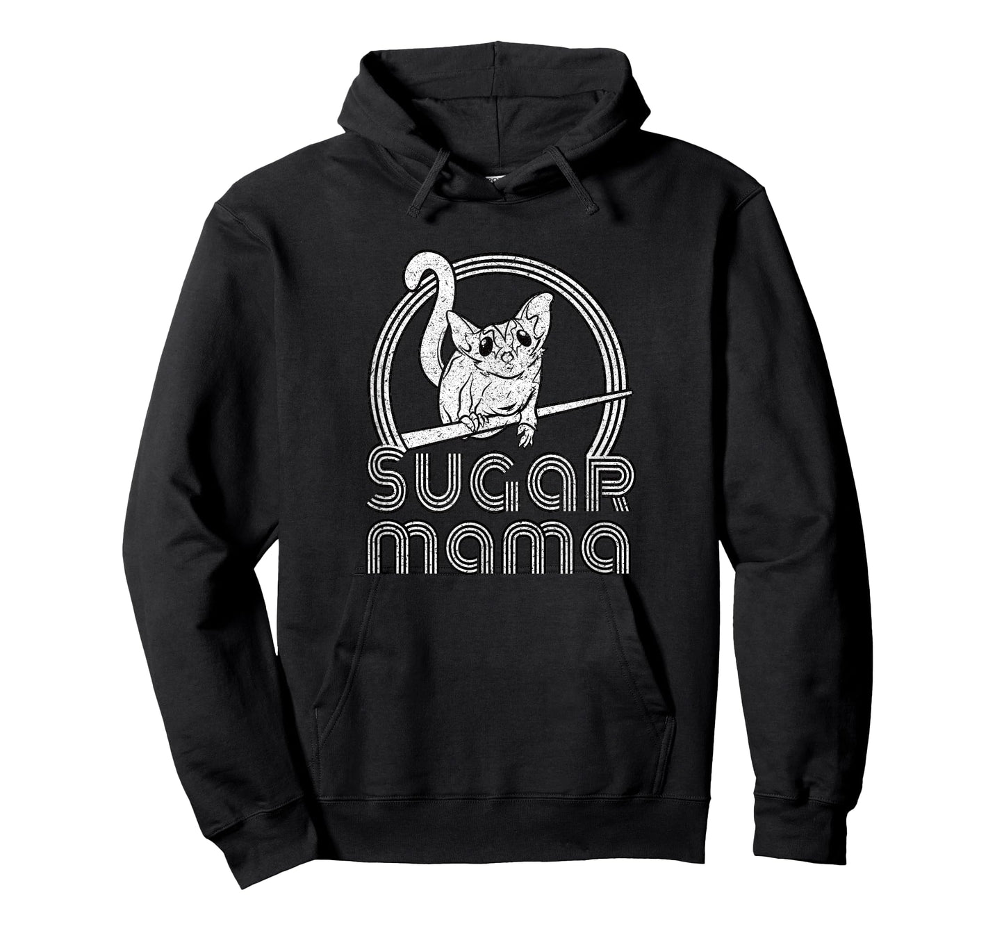 Tee Closet Designs Sugar Mama Funny Sugar Glider Mom T-Shirt - Black, Small