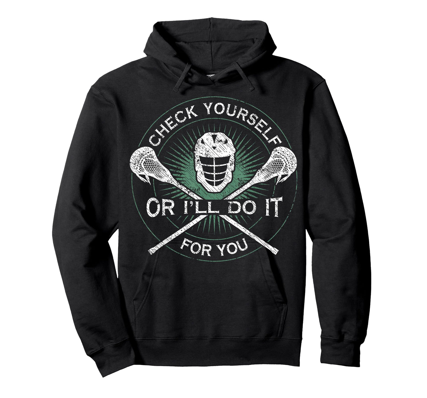Lacrosse Teen Boy Man Check Yourself Or I'll Do It For You T-Shirt