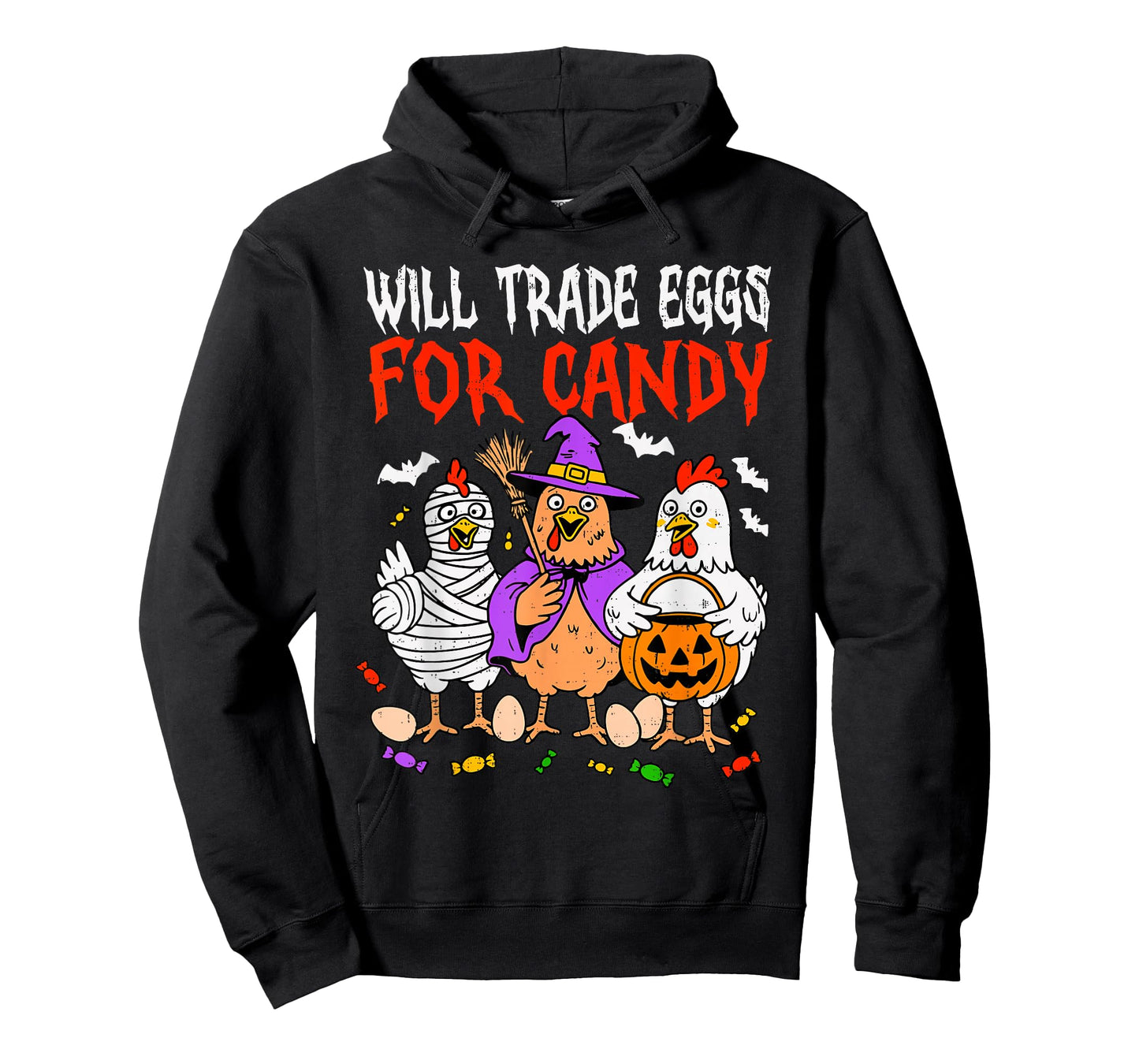 Trade Eggs for Candy Spooky Chicken Halloween Farm Farmer T-Shirt
