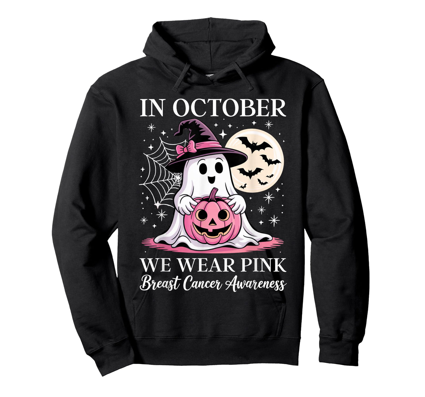 in October We Wear Pink Ghost Cute Breast Cancer Awareness T-Shirt