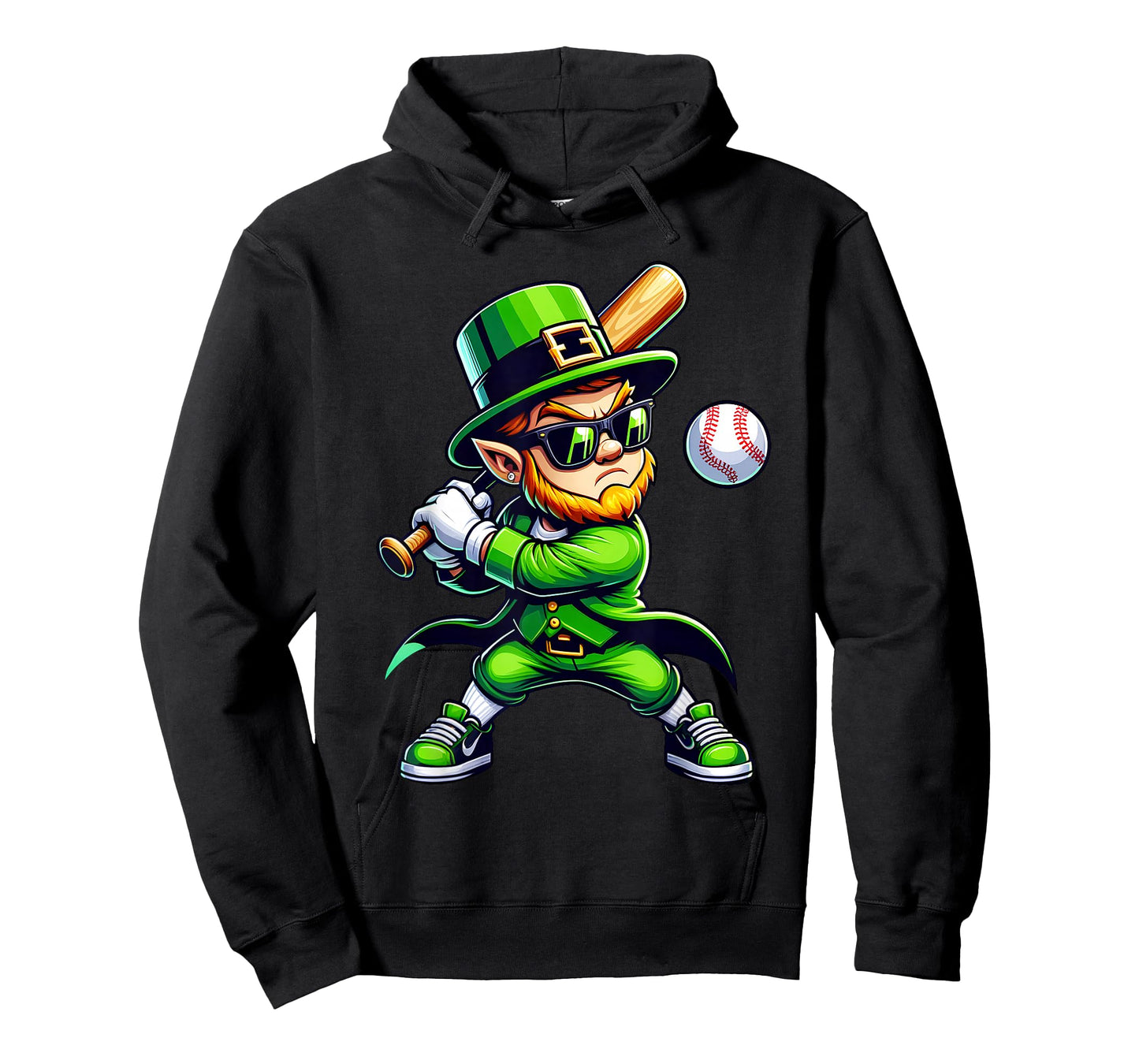 Leprechaun Playing Baseball St Patricks Day Sport Mens Boys T-Shirt