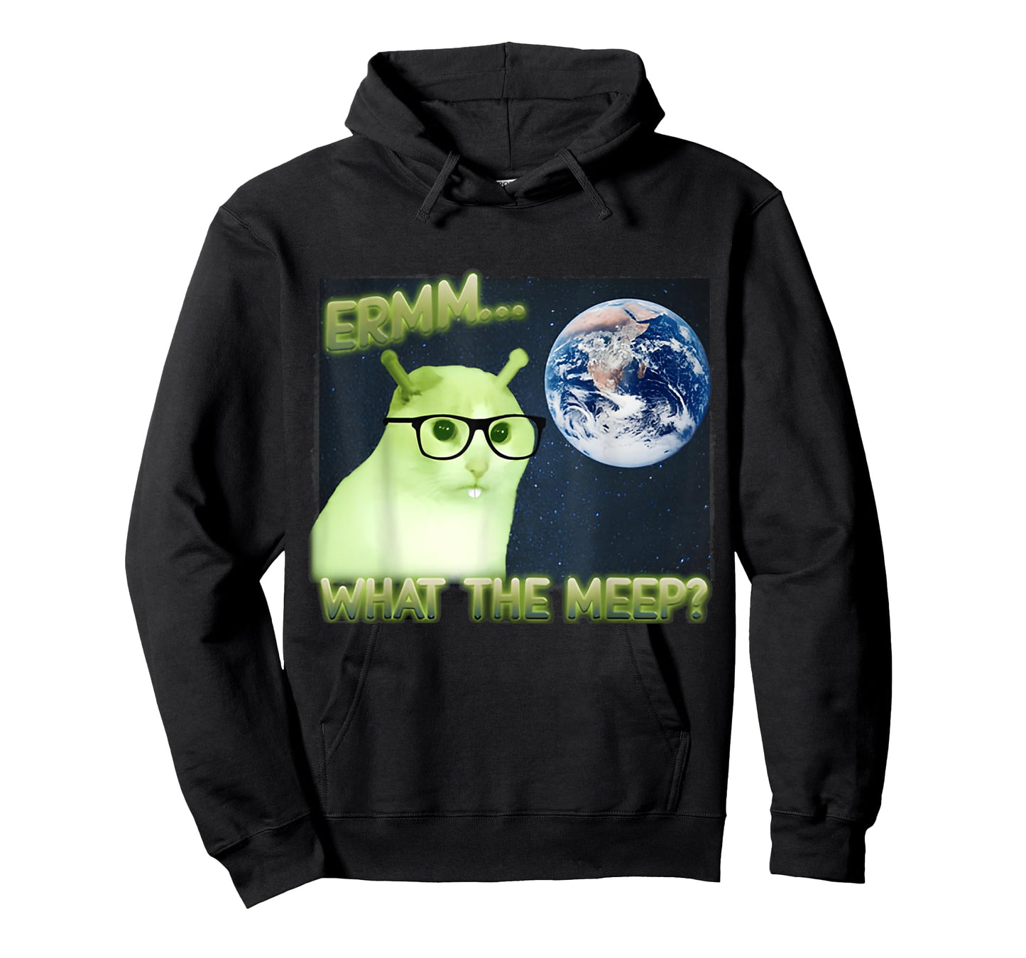 Erm What The Meep Cat & Cat FUNNY Earth T-Shirt