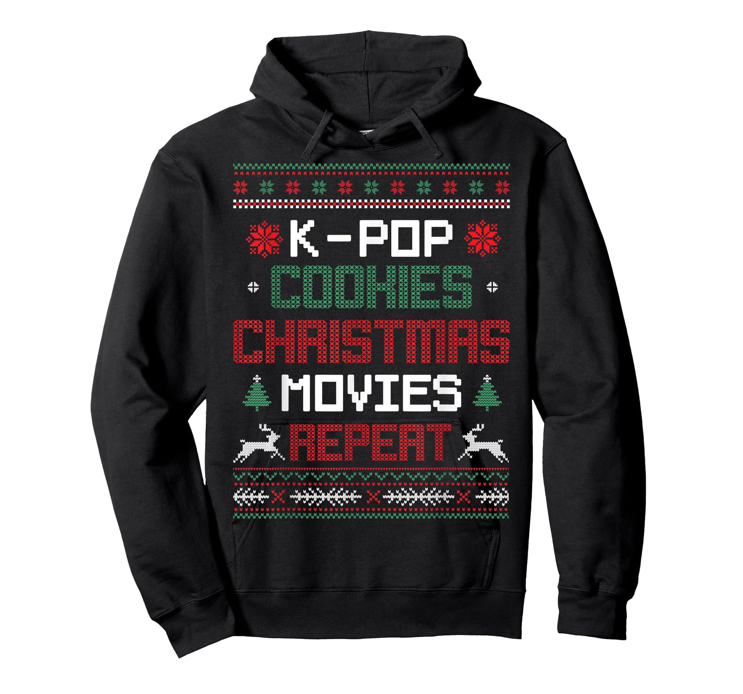 K-Pop Cookies Christmas Movies Repeat Korean Pop Music Xmas T-Shirt