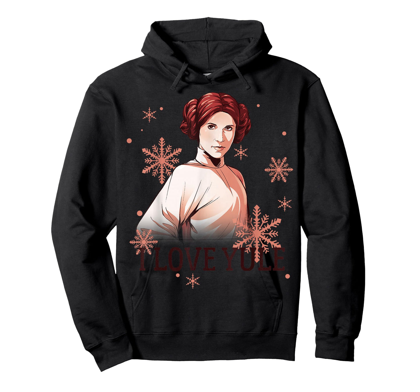 Star Wars Leia I Love Yule Christmas Snowflake T-Shirt T-Shirt