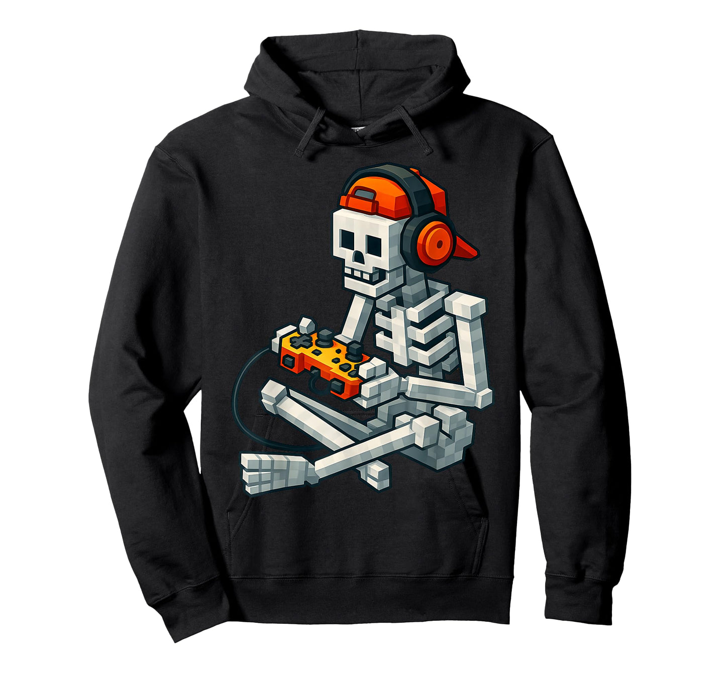 Halloween Skeleton Gamer Pixel Video Gaming Boys Men Kids T-Shirt