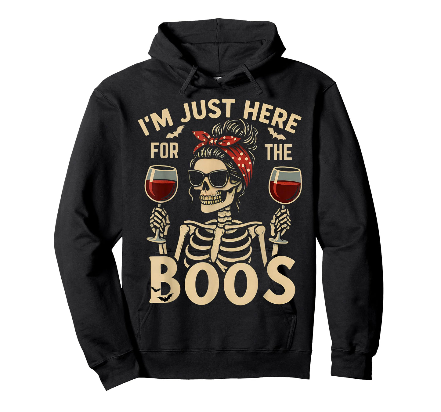 I’m Just Here for The Boos Funny Skeleton Halloween Costume T-Shirt
