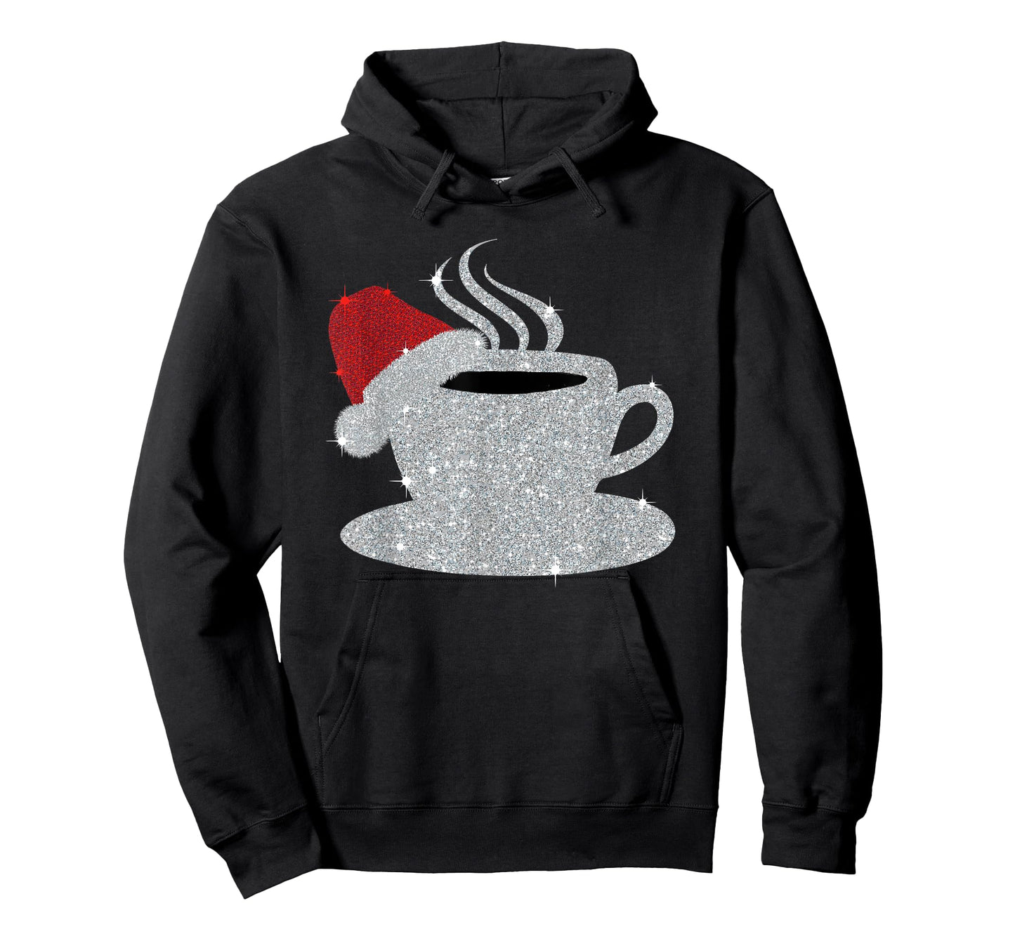 Christmas Hot Coffee Cup Santa's Hat Xmas Holidays Gift Tee T-Shirt