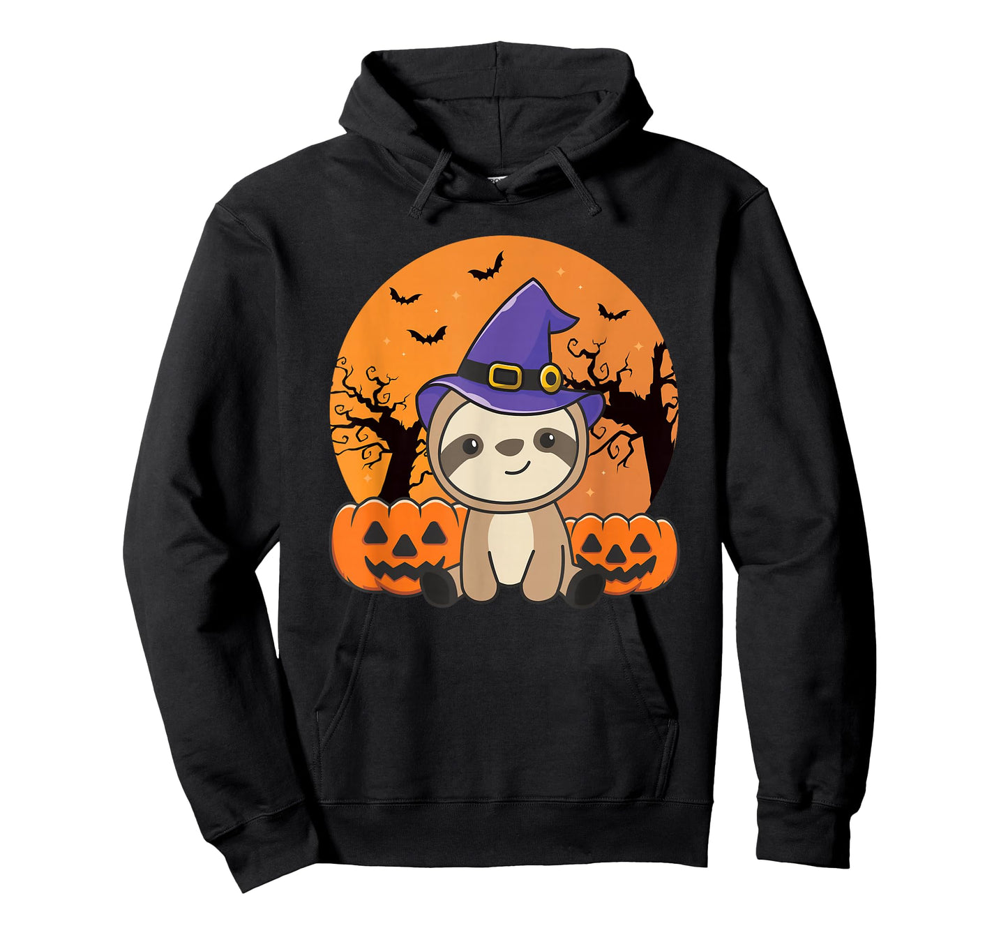 Sloth In Pumpkin Witch Sloths Happy Halloween T-Shirt