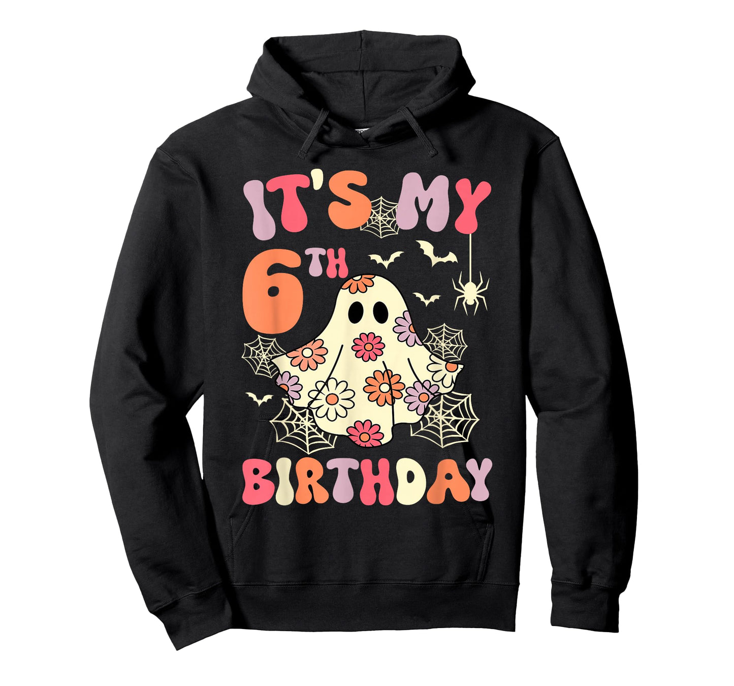It's My 6th Birthday Halloween Ghost 6 Years Old Kids Girls T-Shirt