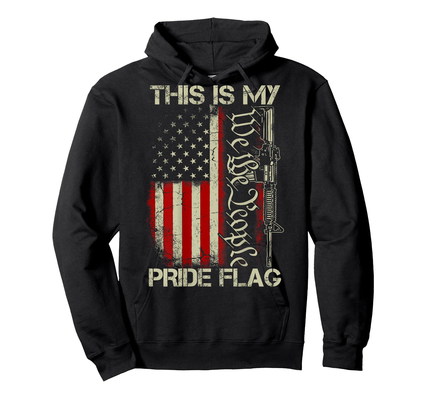 This is My Pride Flag USA Patriots Gun American Flag on Back T-Shirt