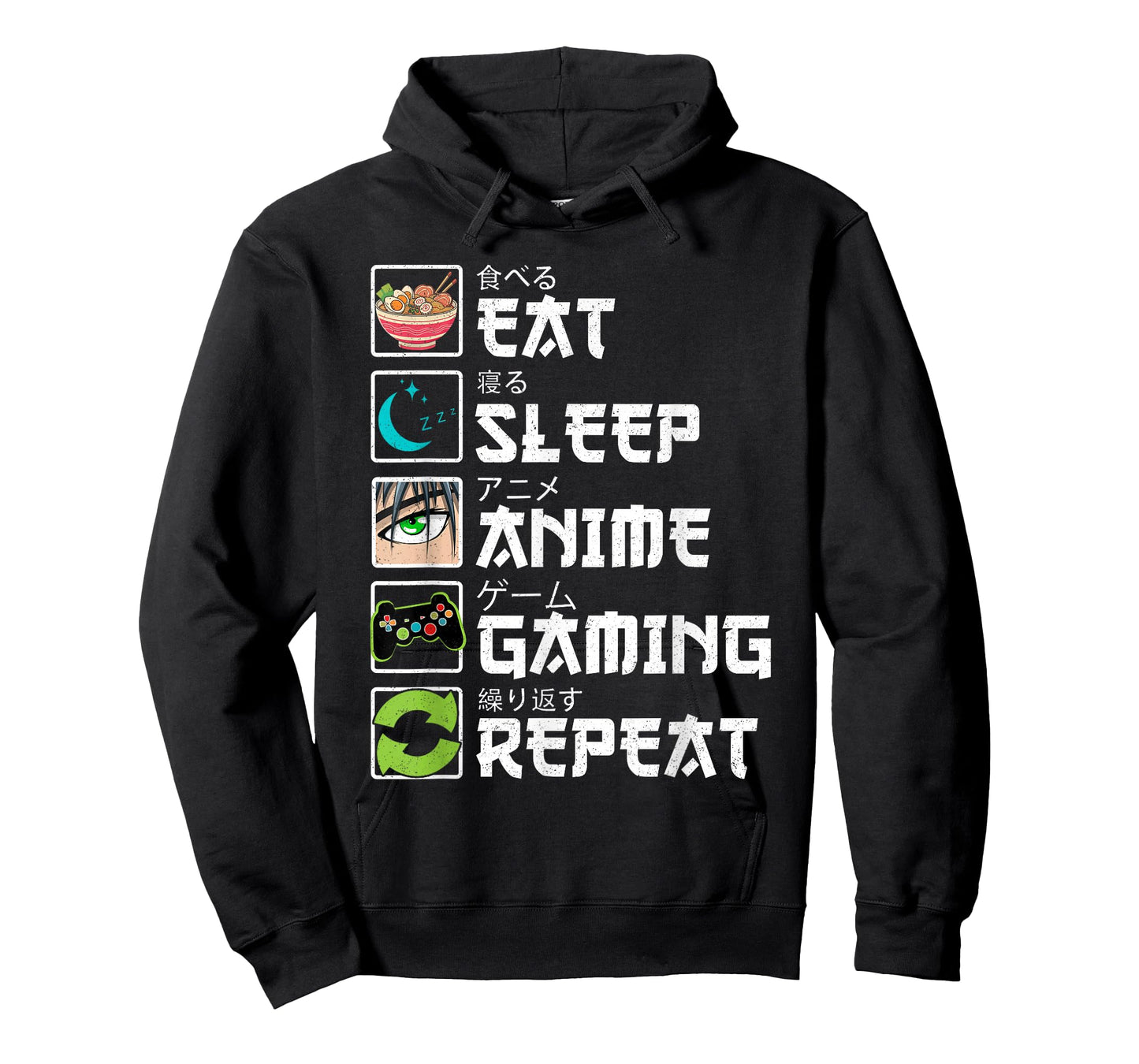 Eat Sleep Anime Gaming Repeat Gamer Men Teen Boy Gifts Anime T-Shirt