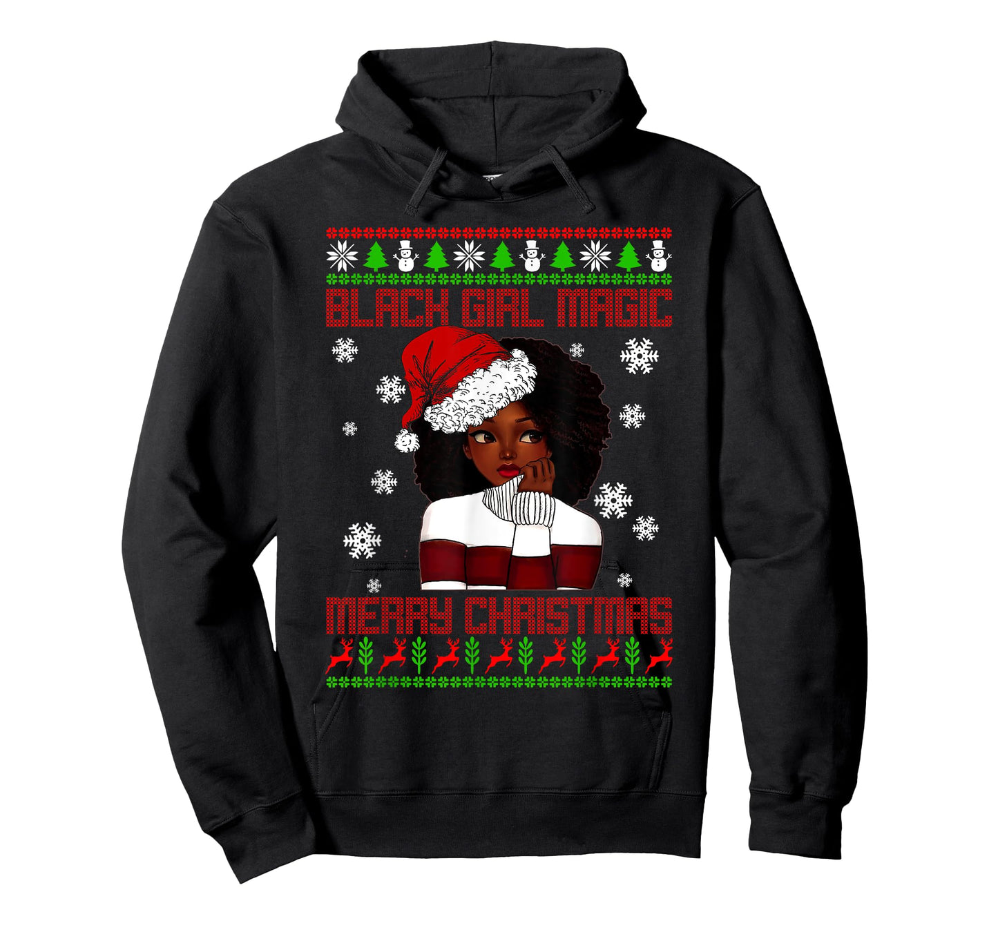Black Girl Magic Ugly Christmas African American Woman Xmas T-Shirt