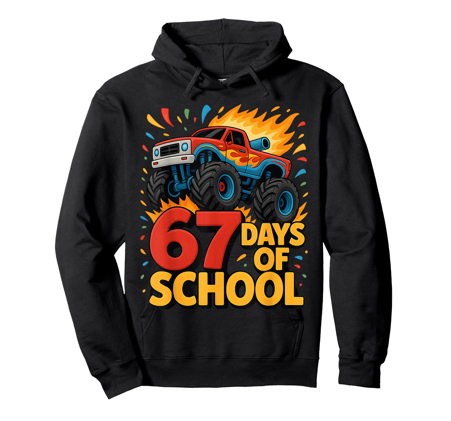 67 Days of School Monster Truck 100th Day of School Boys T-Shirt