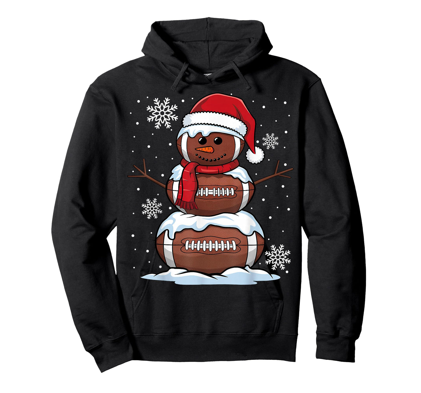 Merry Christmas Football Snowman Holiday Sports Xmas Pajamas T-Shirt
