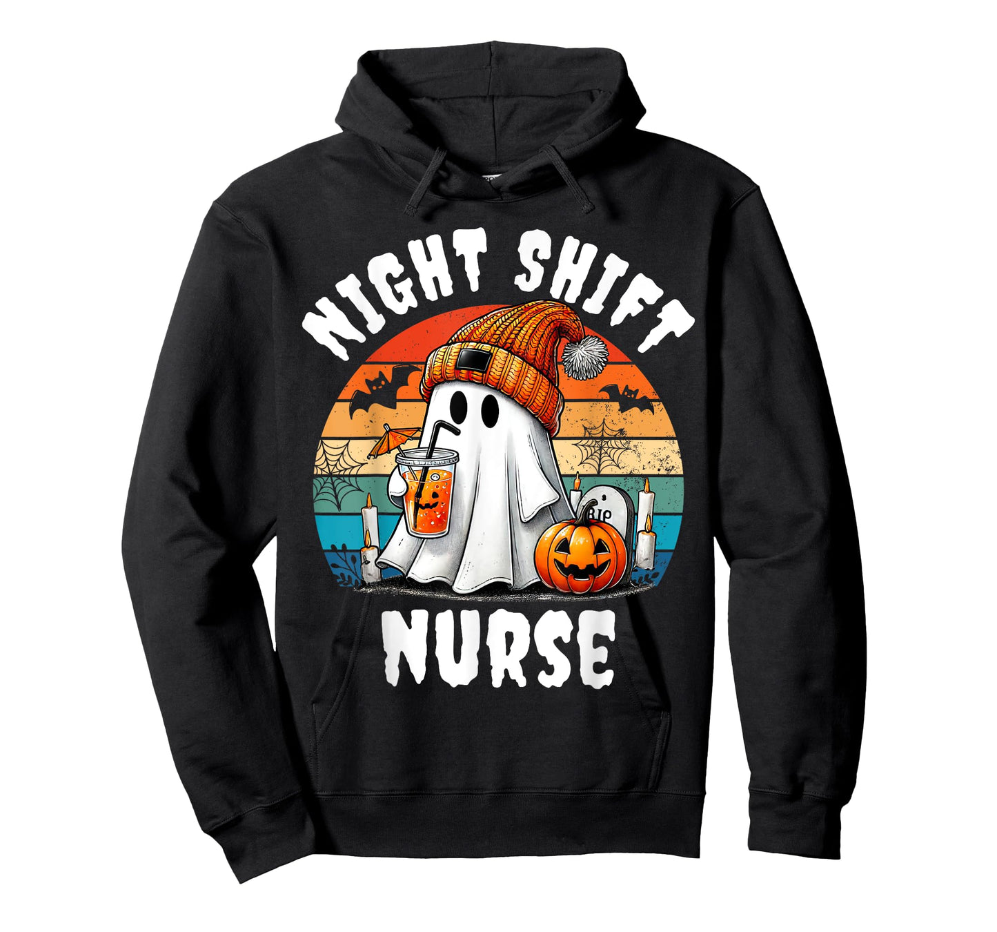 Funny Night Shift Nurse Ghost Boo Halloween RN Nurses Coffee T-Shirt