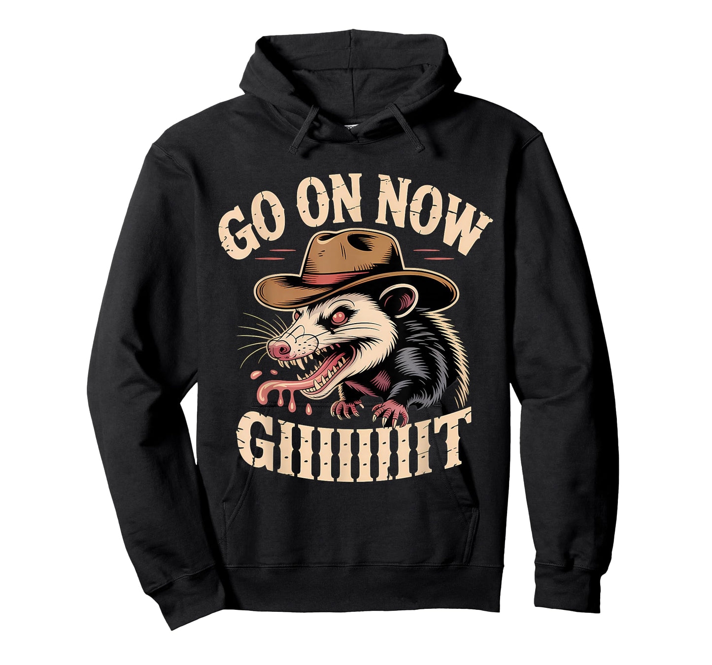 Western Country Cowboy Go On Now Git Vintage Western Opossum T-Shirt