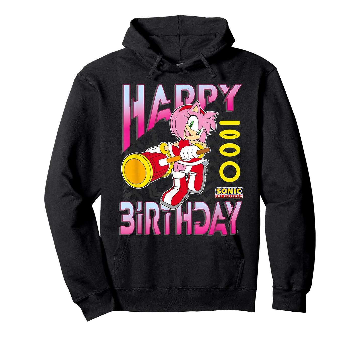 Sonic The Hedgehog Happy Birthday Amy Grid Chest Poster T-Shirt