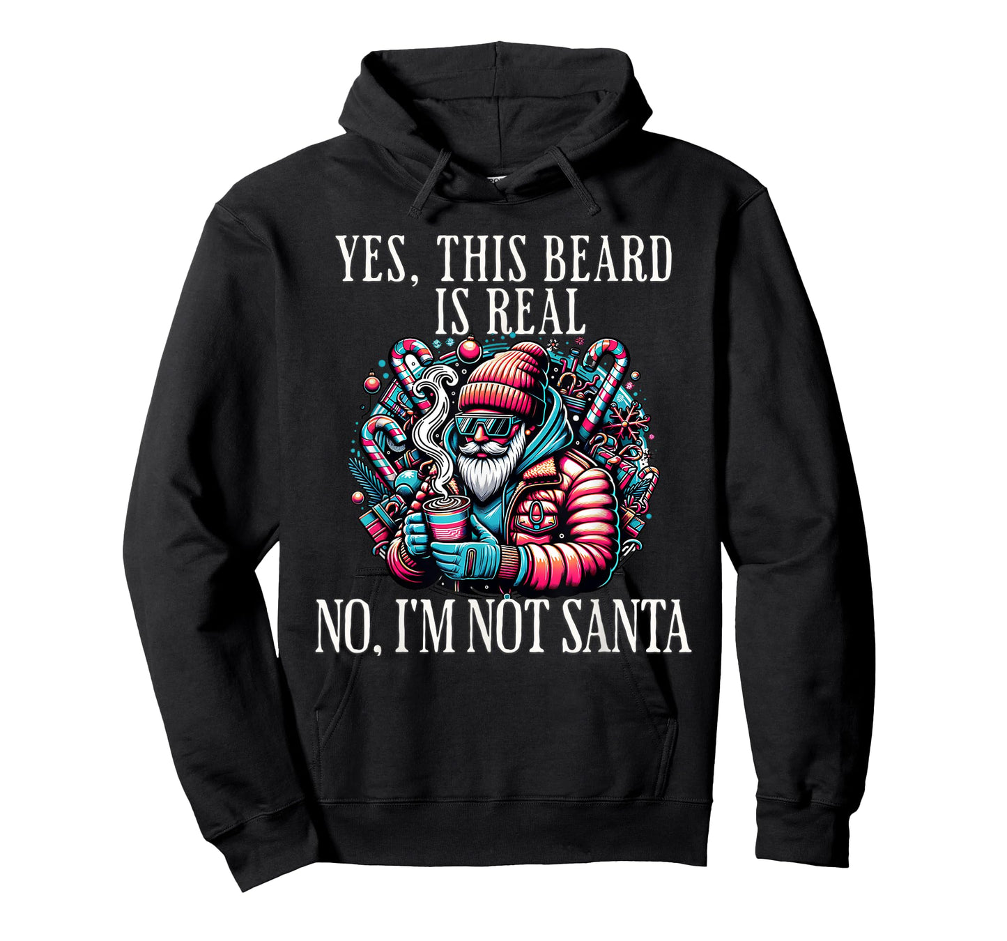 Yes This Beard Is Real No I'm Not Santa Christmas Bearded T-Shirt