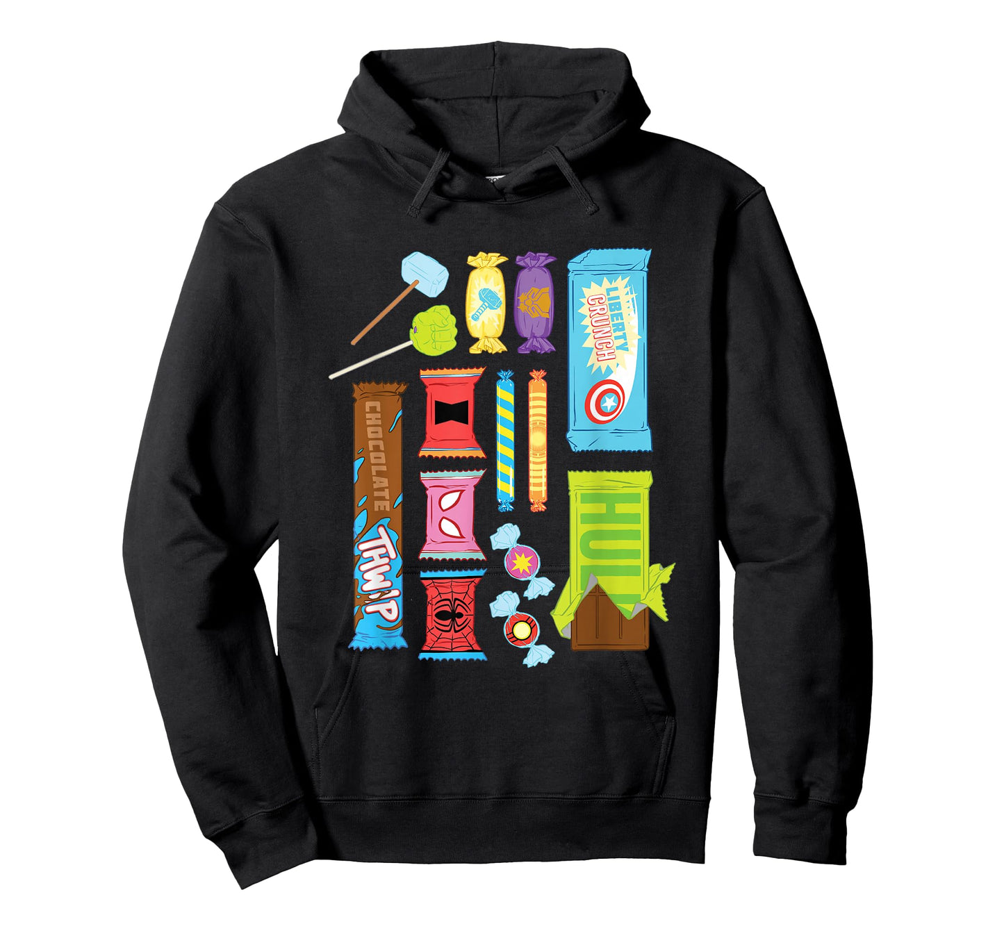 Marvel Classic Halloween Super Hero Candy Assortment Retro T-Shirt