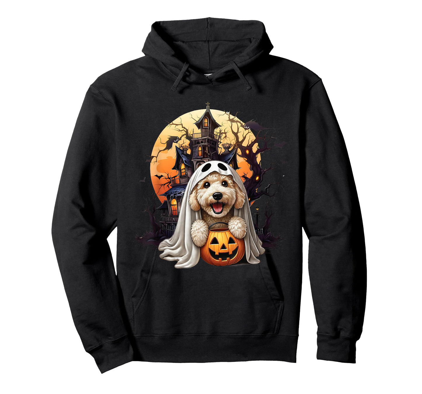 Playful Halloween Doodle Dog Ghost Design Fun for Dog Love T-Shirt