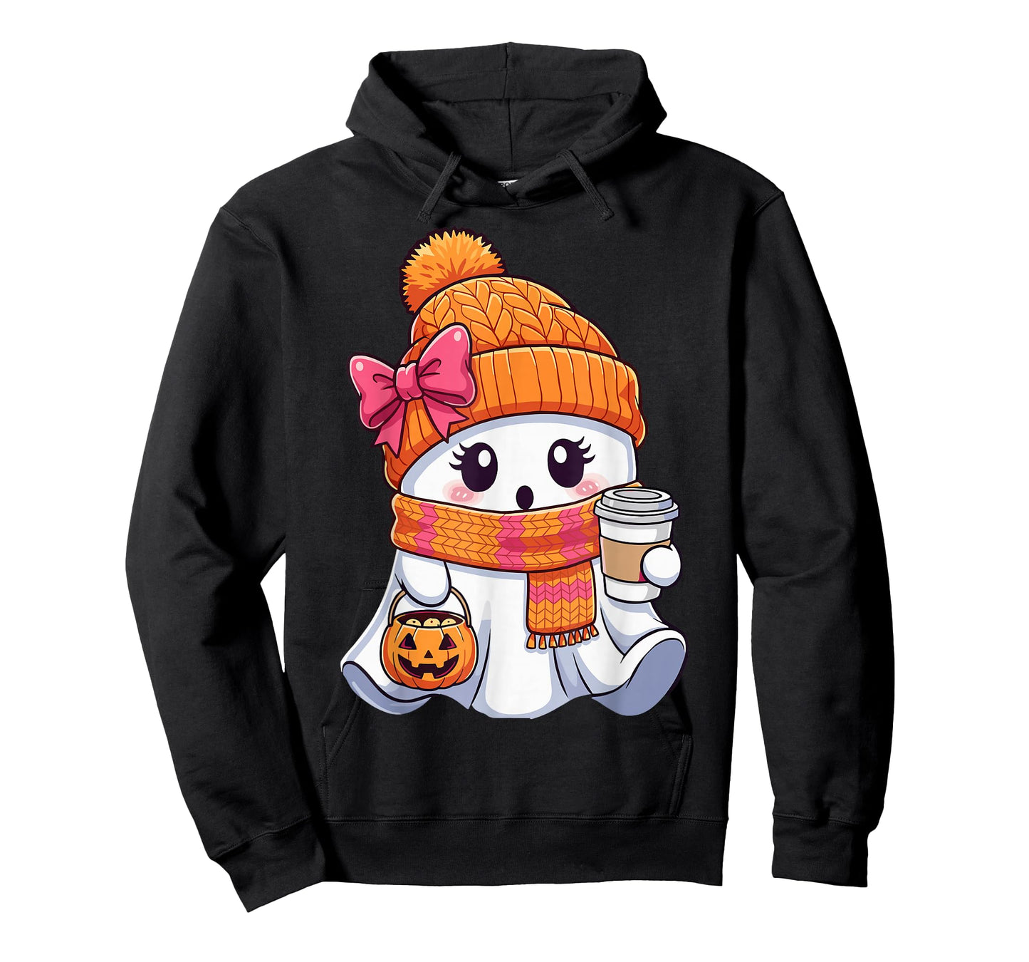 Cute Halloween Ghost Coffee Autumn Pumpkin T-Shirt