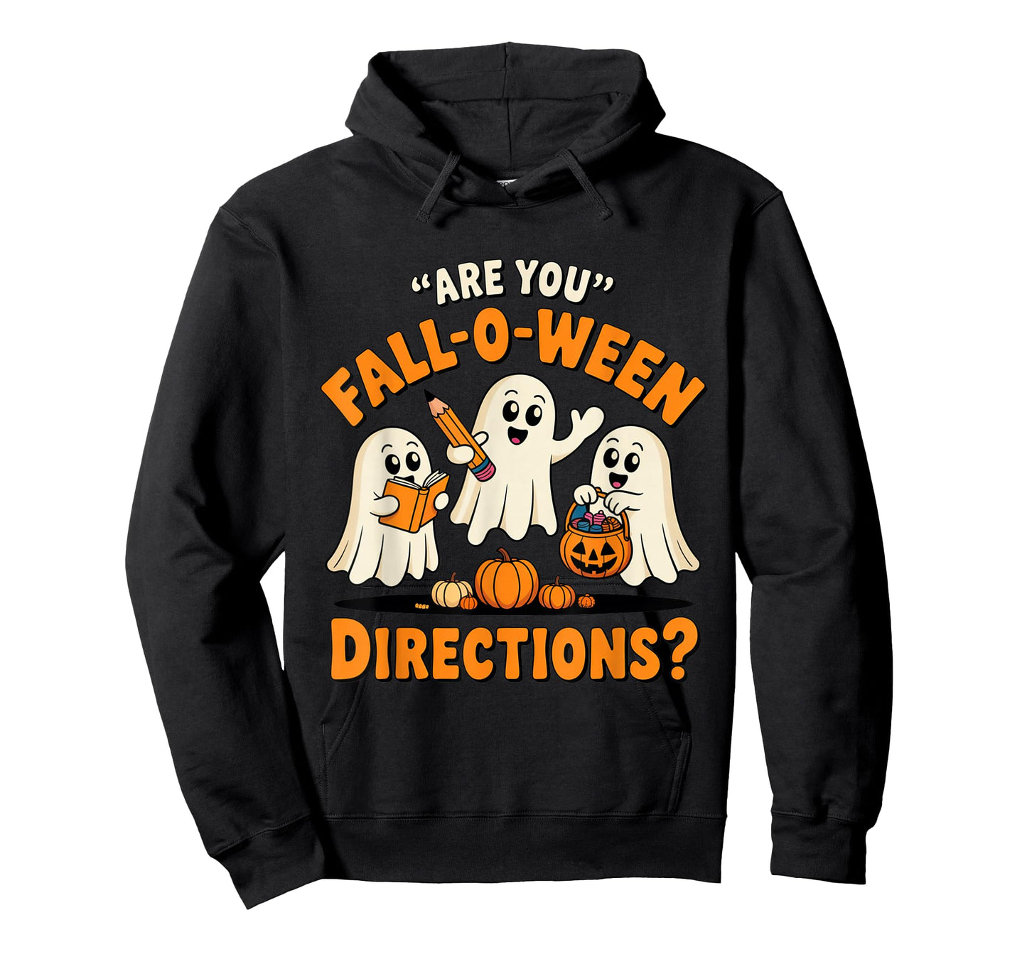 Retro are You Fall O Ween Directions Teacher Halloween Ghost T-Shirt