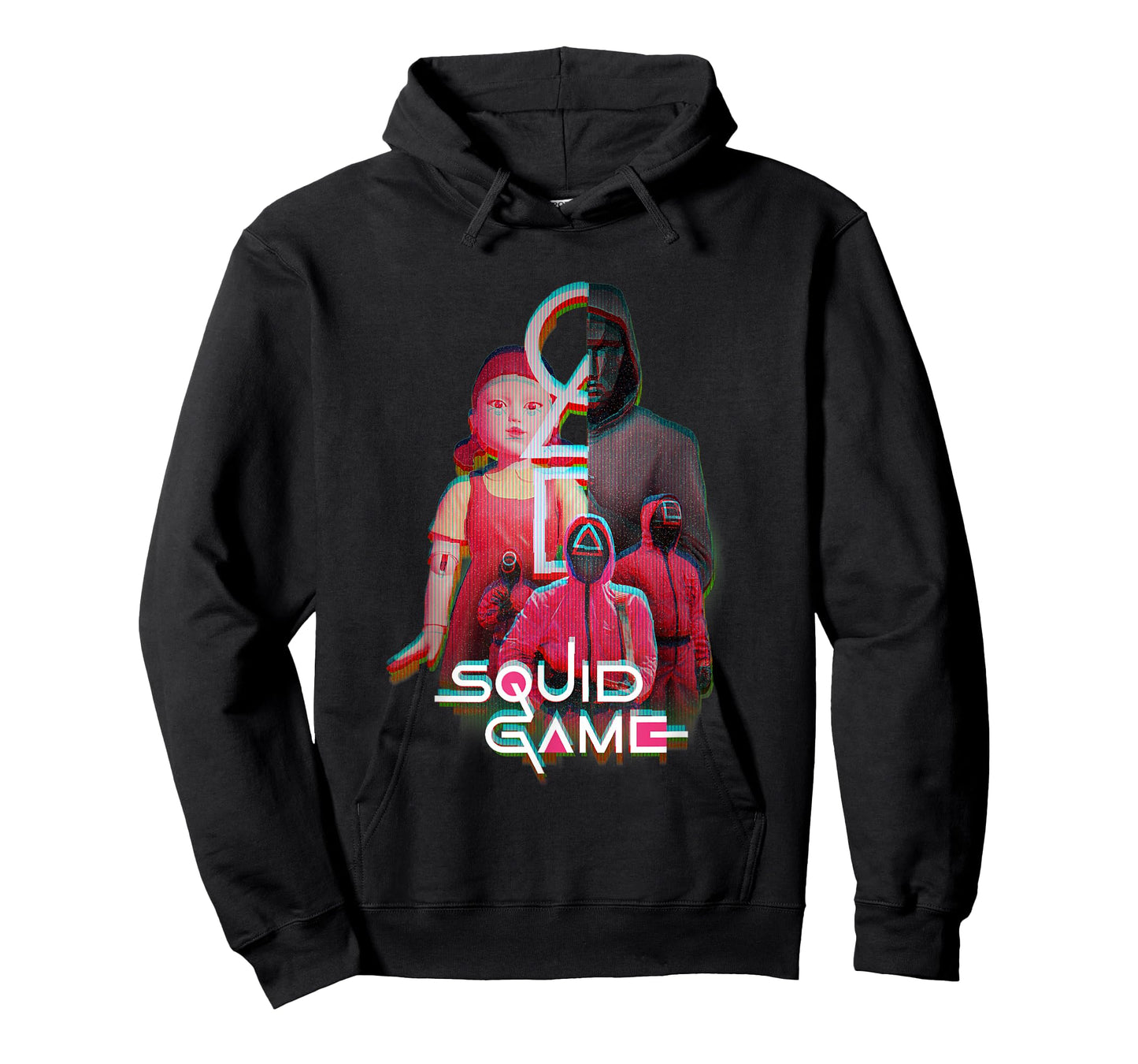 Squid Game 2 Front Man Split Face Glitch Logo T-Shirt